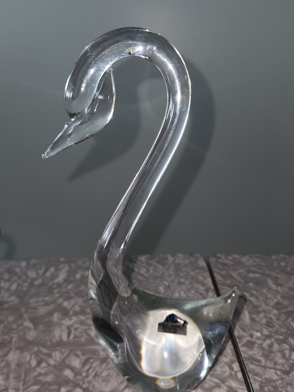 Ag Adriano Goldschmied Clear Glass Swan Sculpture
